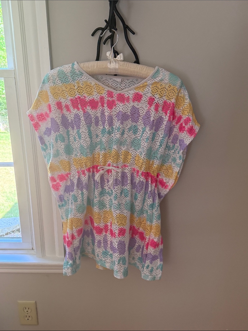 Target Kids Multicolor Striped Mesh Swim Coverup - Pink, Purple, Yellow, Teal